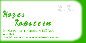 mozes kopstein business card